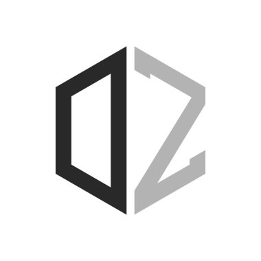 Modern Eşsiz Altıgen Harf Logo Tasarım Şablonu. Zarif ilk DZ Harf Logosu Kavramı