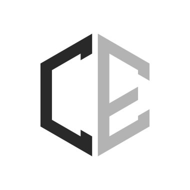 Modern Eşsiz Altıgen, CE Logo Tasarım Şablonu. Zarif CE Harf Logosu Kavramı