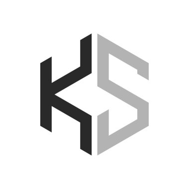 Modern Eşsiz Altıgen Harf K.S. Logo Tasarım Şablonu. K.S. Harf Logosu Konsepti