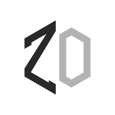 Modern Eşsiz Altıgen Harf ZO Logo Tasarım Şablonu. Zarif ilk ZO Harf Logosu Kavramı