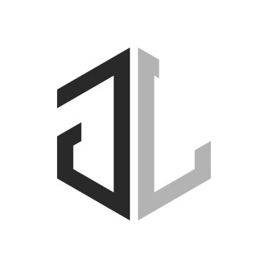 Modern Eşsiz Altıgen Harf Logosu Tasarım Şablonu. Zarif ilk JL Harf Logosu Kavramı