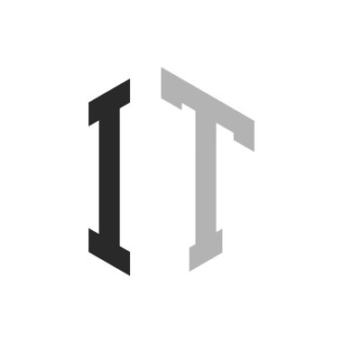 Modern Eşsiz Altıgen Bilgi İşlem Logosu Tasarım Şablonu. Zarif ilk IT Mektup Logosu Kavramı