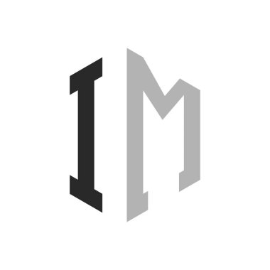 Modern Eşsiz Altıgen Mektup IM Logo Tasarım Şablonu. Zarif ilk IM Mektup Logosu Kavramı