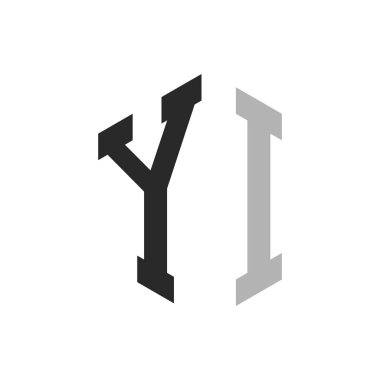 Modern Eşsiz Altıgen Harf YI Logo Tasarım Şablonu. Zarif başlangıç YI Harf Logosu Kavramı