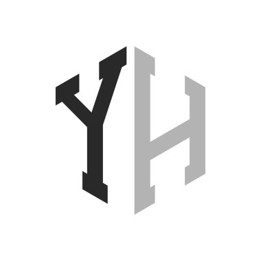 Modern Eşsiz Altıgen Harf YH Logo Tasarım Şablonu. Zarif başlangıç YH Harf Logosu Kavramı