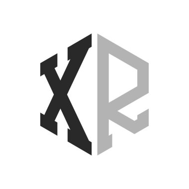 Modern Eşsiz Altıgen Harf Logo Tasarım Şablonu. Zarif ilk XR Harf Logosu Kavramı