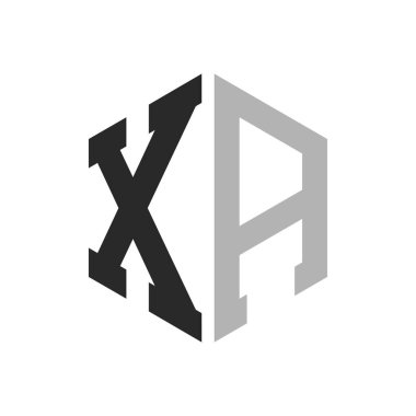 Modern Eşsiz Altıgen Harf XA Logo Tasarım Şablonu. Zarif XA Harf Logosu Kavramı