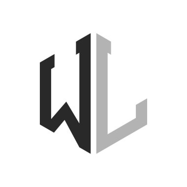 Modern Eşsiz Altıgen Harf WL Logo Tasarım Şablonu. Zarif ilk WL Harf Logosu Kavramı