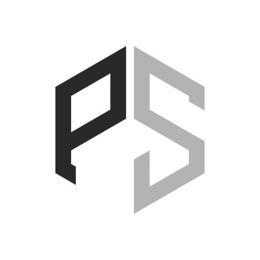 Modern Eşsiz Altıgen Harf Logo Tasarım Şablonu. Zarif başlangıç PS Harf Logosu Kavramı