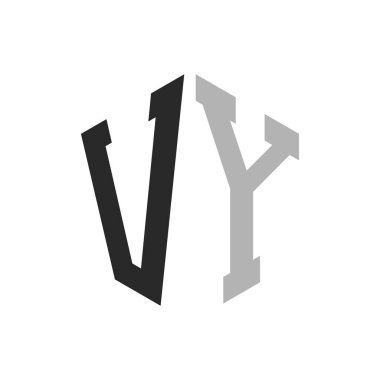 Modern Eşsiz Altıgen Harf VY Logo Tasarım Şablonu. Zarif VY Harf Logosu Kavramı