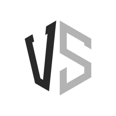 Modern Eşsiz Altıgen Harf Logo Tasarım Şablonu. Zarif VS Harf Logosu Kavramı