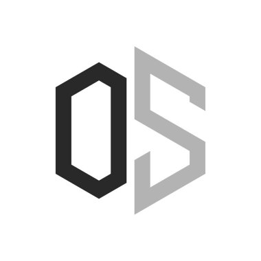 Modern Eşsiz Altıgen Harf OS Logo Tasarım Şablonu. Zarif OS Harf Logosu Kavramı