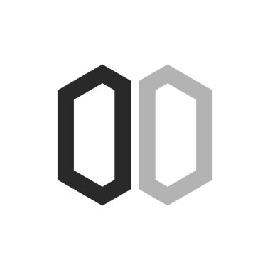 Modern Eşsiz Altıgen Logo Tasarım Şablonu. Zarif ilk OO Harf Logosu Kavramı