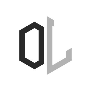 Modern Eşsiz Altıgen Harf OL Logo Tasarım Şablonu. Zarif ilk OL Harf Logosu Kavramı