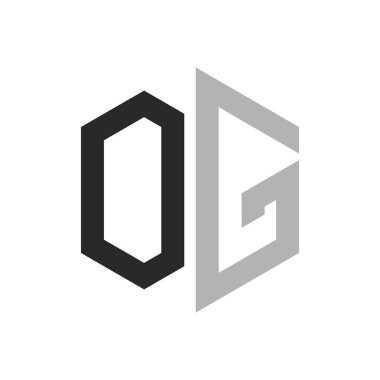 Modern Eşsiz Altıgen Harf OG Logo Tasarım Şablonu. Zarif ilk OG Harf Logosu Kavramı