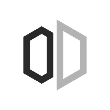 Modern Unique Hexagon Letter OD Logo Design Template. Elegant initial OD Letter Logo Concept clipart