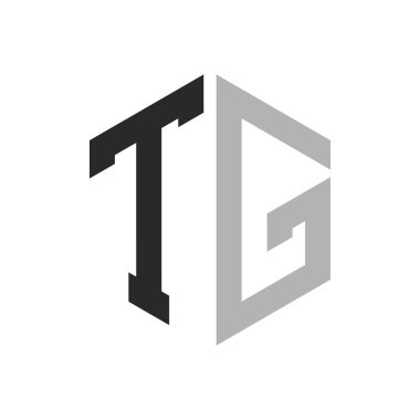 Modern Eşsiz Altıgen Harf TG Logo Tasarım Şablonu. Zarif ilk TG Harf Logosu Kavramı