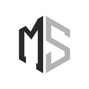 Modern Eşsiz Altıgen Harf MS Logo Tasarım Şablonu. Zarif başlangıç MS Harf Logosu Kavramı
