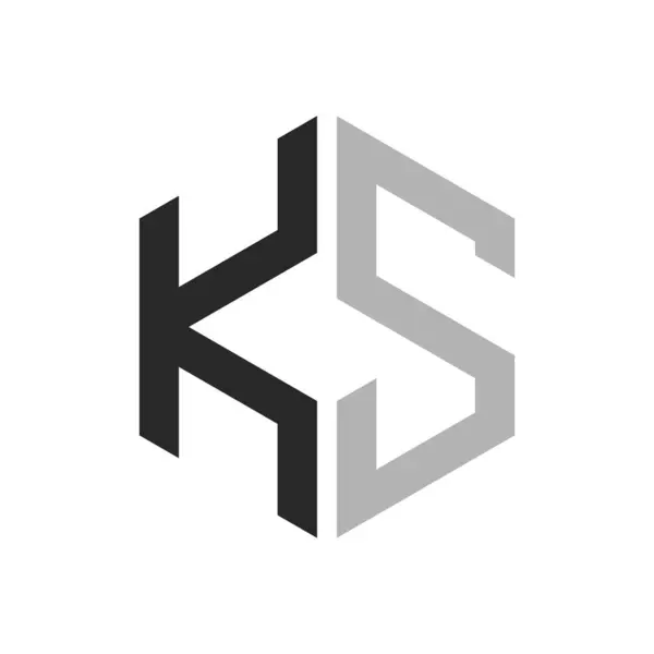 Modern Eşsiz Altıgen Harf K.S. Logo Tasarım Şablonu. K.S. Harf Logosu Konsepti