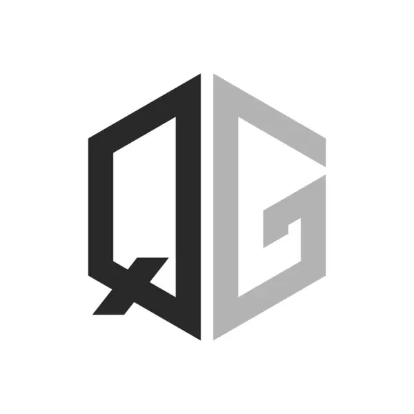 Modern Eşsiz Altıgen Harf QG Logo Tasarım Şablonu. Zarif ilk QG Harf Logosu Kavramı
