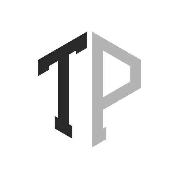 Modern Eşsiz Altıgen Harf TP Logo Tasarım Şablonu. Zarif ilk TP Harf Logosu Kavramı