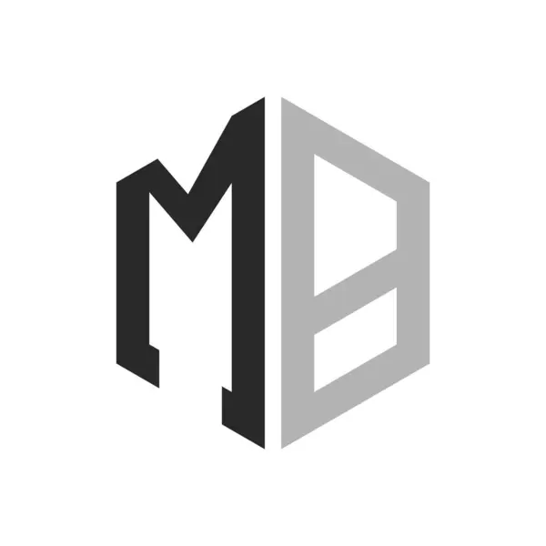 Modern Eşsiz Altıgen Harf Logo Tasarım Şablonu. Zarif başlangıç MB Harf Logosu Kavramı