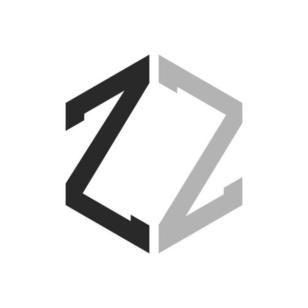 Modern Unique Hexagon Letter ZZ Logo Design Template. Elegant initial ZZ Letter Logo Concept