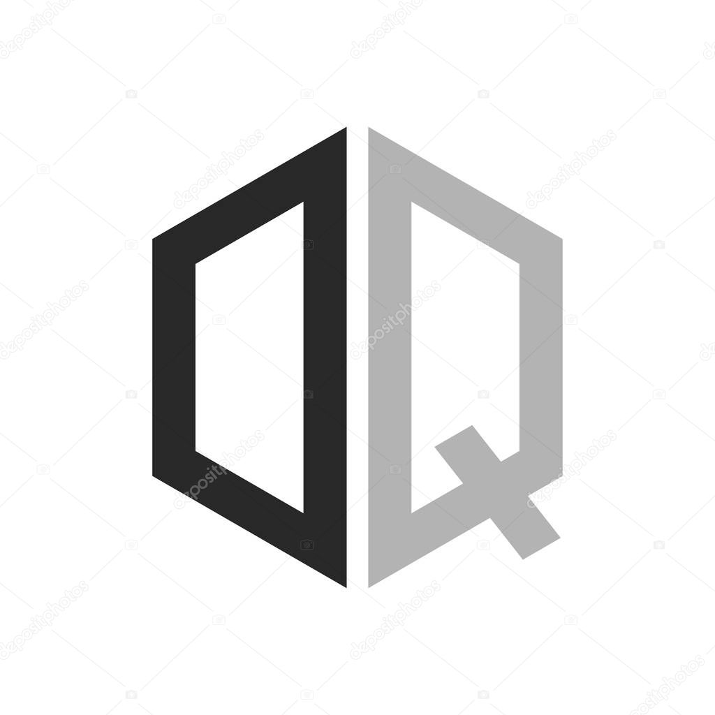 Modern Unique Hexagon Letter DQ Logo Design Template. Elegant initial DQ Letter Logo Concept