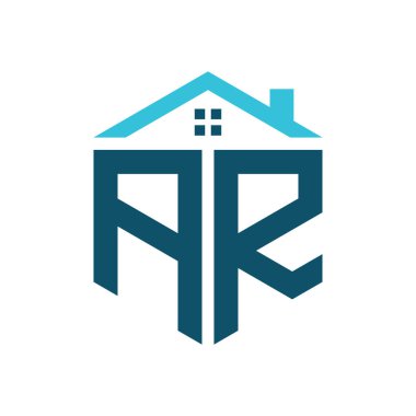 AR House Logo Tasarım Şablonu. Gayrimenkul, inşaat ya da herhangi bir Ev İlişkili İş Mektup AR logosu