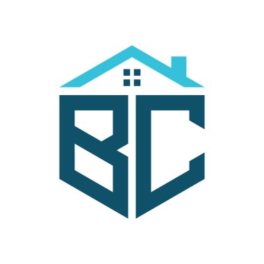 BC House Logo Tasarım Şablonu. BC Harfi Emlak, İnşaat veya Evle İlgili İşletmeler Logosu