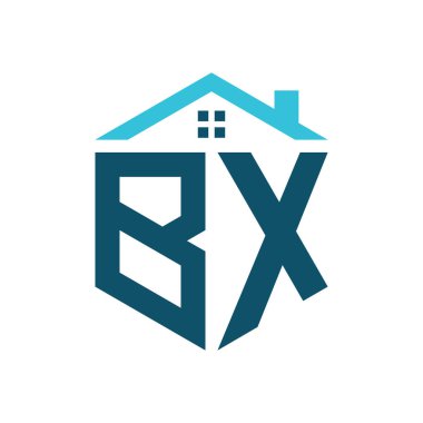 BX House Logo Design Template. Letter BX Logo for Real Estate, Construction or any House Related Business clipart
