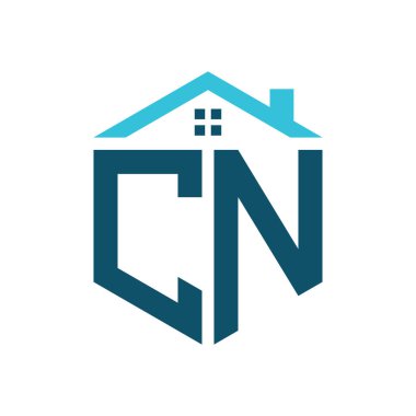 CN House Logo Tasarım Şablonu. Emlak, İnşaat ya da Evle İlgili İşletmeler için CN Logosu