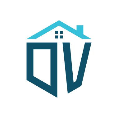 DV House Logo Tasarım Şablonu. Gayrimenkul, inşaat ya da ilgili herhangi bir iş yeri için DV logosu