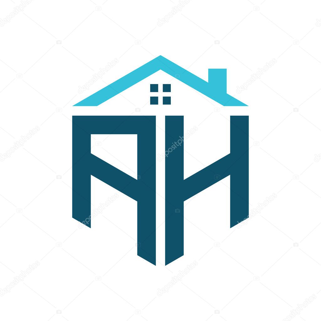 AH House Logo Design Template. Letter AH Logo for Real Estate, Construction or any House Related Business