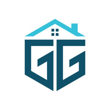 GG Evi Logo Tasarım Şablonu. Gayrimenkul, inşaat ya da ilgili herhangi bir iş için GG logosu.