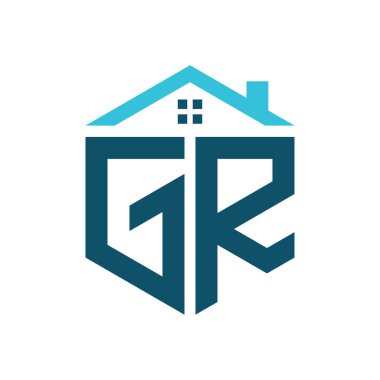 GR Logo Tasarım Şablonu. Gayrimenkul, inşaat ya da ilgili iş yerleri için GR logosu.