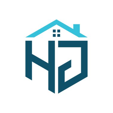 HJ House Logo Tasarım Şablonu. Harf HJ Emlak, İnşaat ya da Evle İlgili İşletmeler Logosu