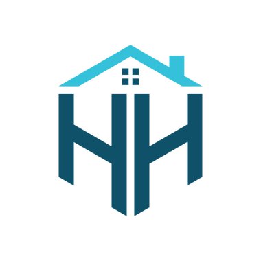 HH House Logo Tasarım Şablonu. Gayrimenkul, inşaat ya da ilgili herhangi bir işletme için HH logosu.