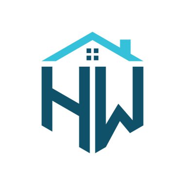 HW Logo Tasarım Şablonu. Gayrimenkul, inşaat ya da herhangi bir Ev İlişkili İşletme Harfleri Logosu