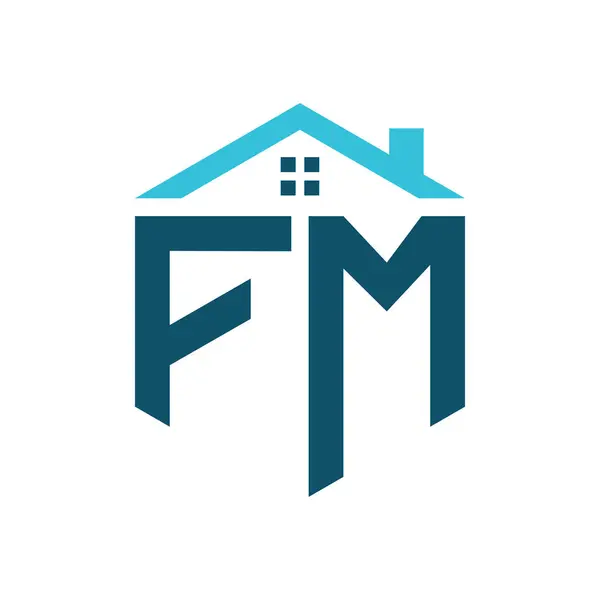 FM Logo Tasarım Şablonu. Gayrimenkul, inşaat ya da ilgili herhangi bir iş için FM Logosu Mektubu
