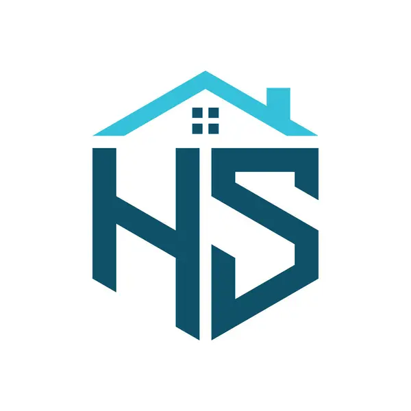 HS House Logo Tasarım Şablonu. Gayrimenkul, inşaat ya da ilgili herhangi bir iş yeri logosu.