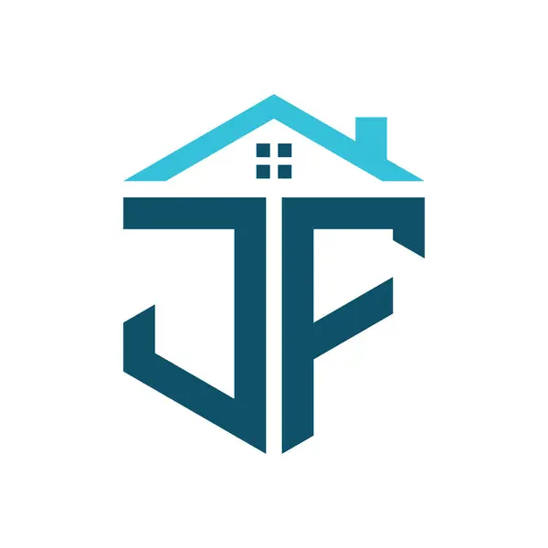 JF House Logo Tasarım Şablonu. Gayrimenkul, inşaat ya da ilgili herhangi bir iş için JF Logosu