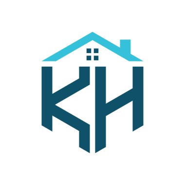 KH House Logo Tasarım Şablonu. Gayrimenkul, inşaat ya da ilgili herhangi bir iş için KH logosu