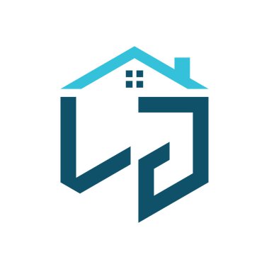 LJ House Logo Tasarım Şablonu. LJ Emlak, İnşaat veya Evle İlgili İşletmeler Logosu