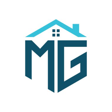 MG Evi Logo Tasarım Şablonu. MG Emlak, İnşaat veya Evle İlgili İşletmeler Logosu