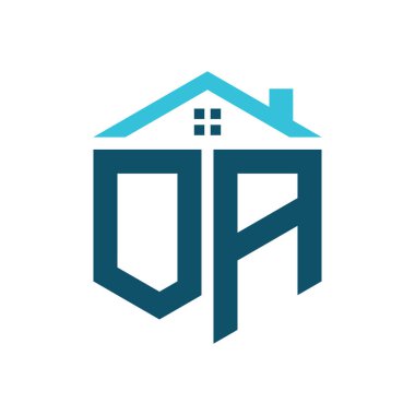 OA House Logo Design Template. Letter OA Logo for Real Estate, Construction or any House Related Business clipart