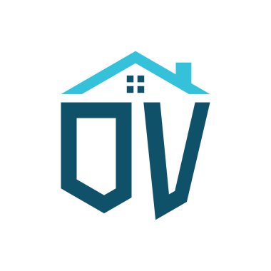 OV House Logo Tasarım Şablonu. Emlak, İnşaat ya da Evle İlgili İşletmeler için OV logosu