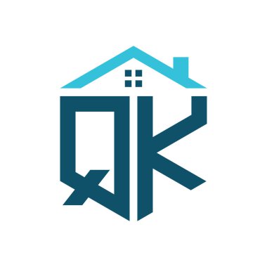 QK House Logo Design Template. Letter QK Logo for Real Estate, Construction or any House Related Business clipart