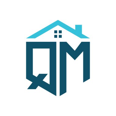 QM House Logo Design Template. Letter QM Logo for Real Estate, Construction or any House Related Business clipart