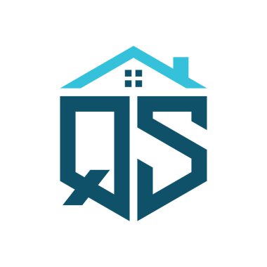 QS House Logo Tasarım Şablonu. Gayrimenkul, inşaat ya da ilgili iş yerleri için QS Logosu